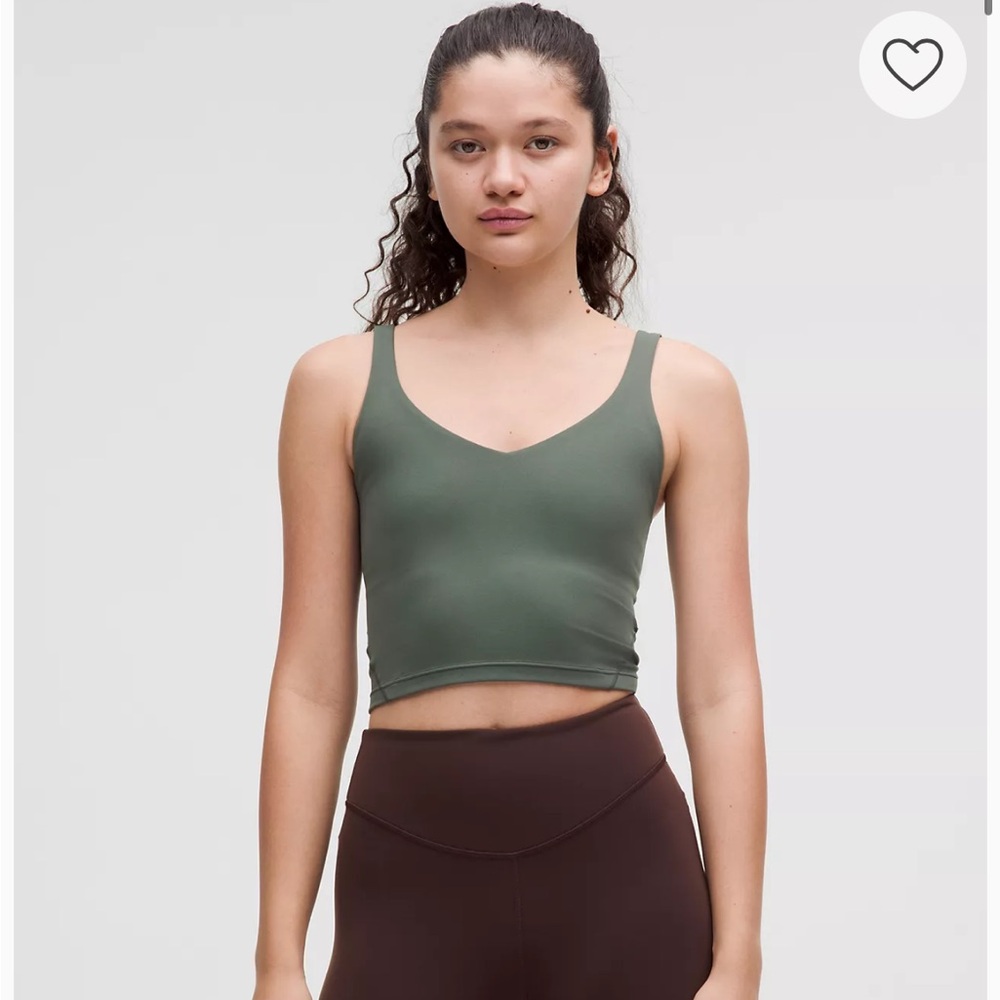 Green Align Lulu Lemon V-Neck Crop Top